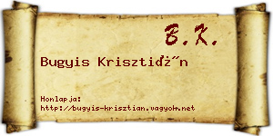 Bugyis Krisztián névjegykártya